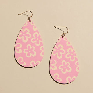 Cameo Bloomscape Teardrops - Nickel & Suede