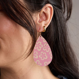 Cameo Bloomscape Teardrops - Nickel & Suede