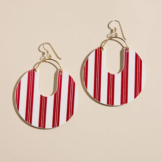 Candy Cane Stripe Leos - Nickel & Suede