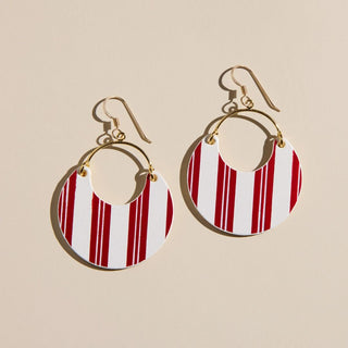 Candy Cane Stripe Ninas - Nickel & Suede