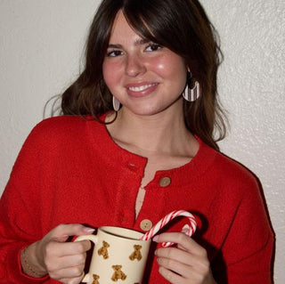 Candy Cane Stripe Ninas - Nickel & Suede