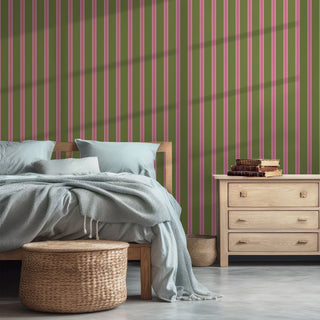 Candy Stripe Wallpaper - Nickel & Suede