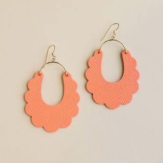Cantaloupe Dahlia - Nickel & Suede
