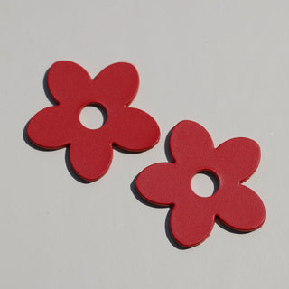 Cardinal Petal Charms - Nickel & Suede