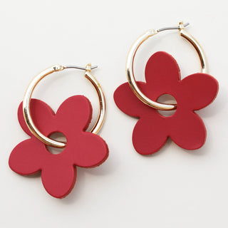 Cardinal Petal Charms - Nickel & Suede