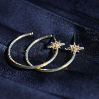 Celestial Hoops - Nickel & Suede