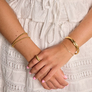 Celestial Waterproof Cuff Bracelet - Nickel & Suede