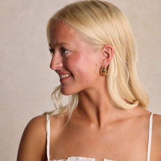 Celestial Waterproof Hoop Earrings - Nickel & Suede