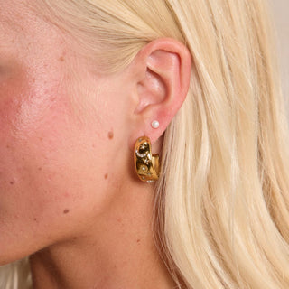 Celestial Waterproof Hoop Earrings - Nickel & Suede