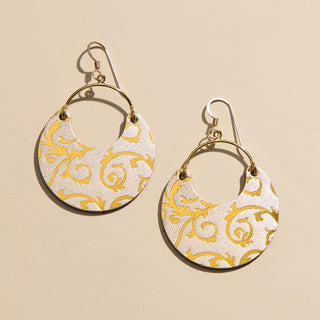 Champagne Satin Baroque Ninas - Nickel & Suede