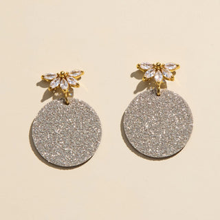 Champagne Sparkle Luxe Mini Disc - Nickel & Suede
