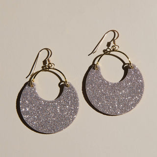 Champagne Sparkle Ninas - Nickel & Suede