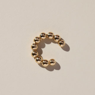 Chunky Beaded Ear Cuff - Nickel & Suede