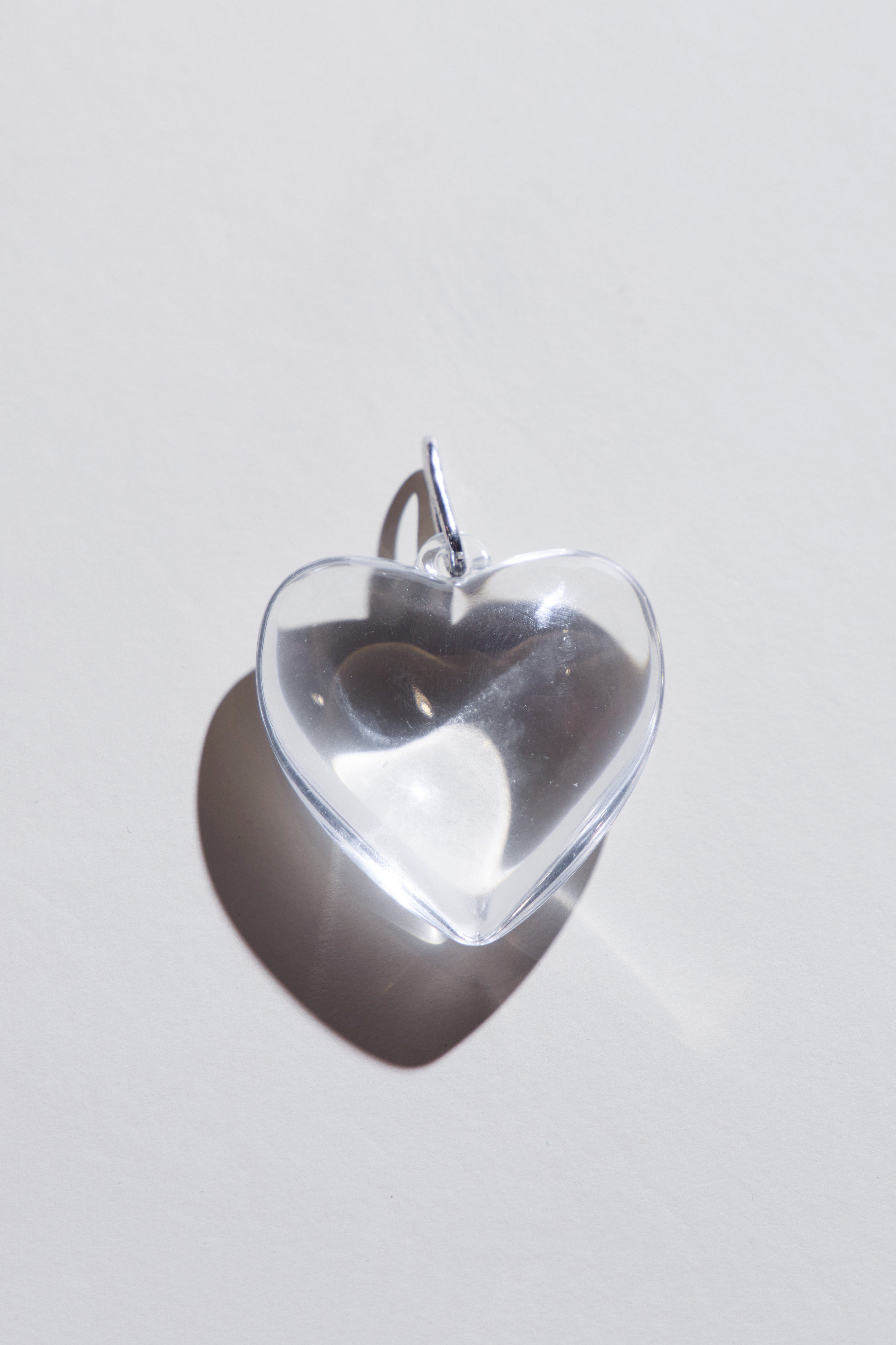 Clear Acrylic Heart Charm Nickel Suede - Main Image