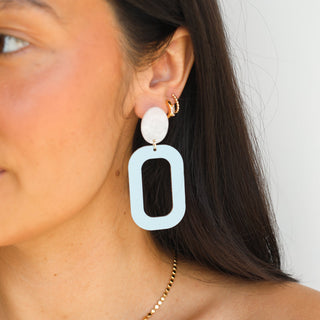 Cloud Bloch Leather and Resin Drop Earrings - Nickel & Suede