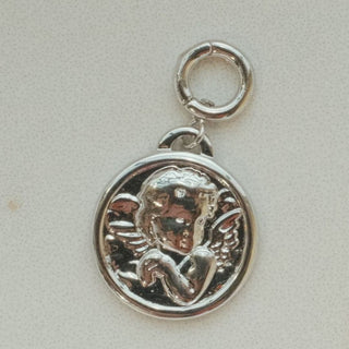 Coin Charm - Nickel & Suede