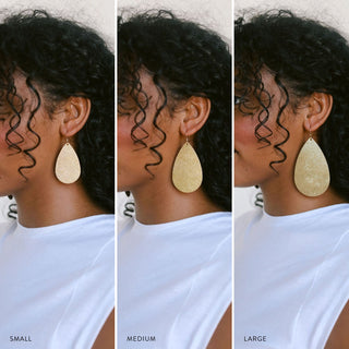 Coral Punch Leather Teardrop Earrings - Nickel & Suede