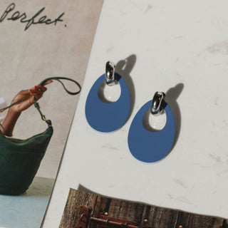 Cornflower Olivia - Nickel & Suede