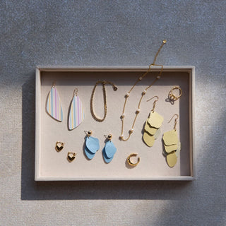 Cotton Candy Stripe Evie - Nickel & Suede