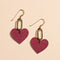Cranberry Remi Heart Earrings
