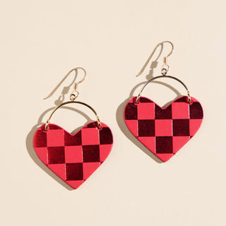 Crimson Checkmate Lover - Nickel & Suede