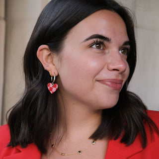 Crimson & Pink Checkmate Quinn - Nickel & Suede