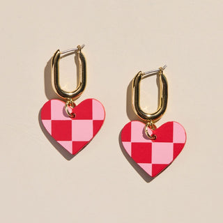 Crimson & Pink Checkmate Quinn - Nickel & Suede
