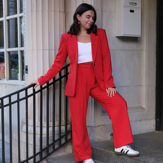 Crimson & Pink Checkmate Quinn - Nickel & Suede