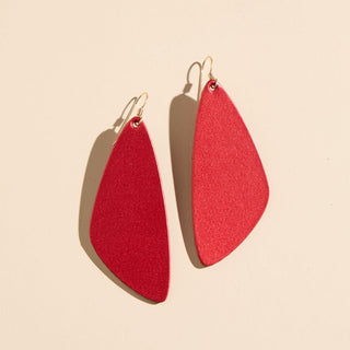 Crimson Shimmer Evie - Nickel & Suede