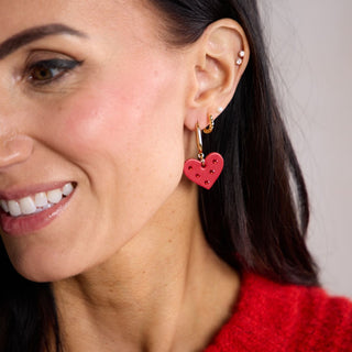 Crimson Shimmer Jeweled Quinn - Nickel & Suede