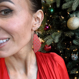 Crimson Shimmer Noelle Evies - Nickel & Suede