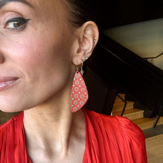 Crimson Shimmer Noelle Evies - Nickel & Suede