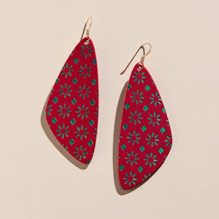 Crimson Shimmer Noelle Evies - Nickel & Suede