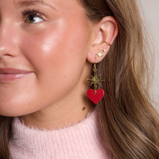 Crimson Shimmer Rowan - Nickel & Suede