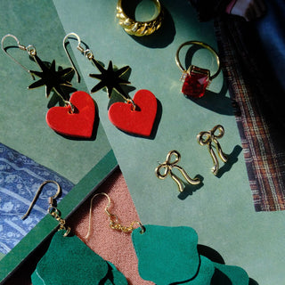 Crimson Shimmer Rowan - Nickel & Suede