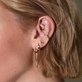 Crystal Ear Cuff - Nickel & Suede