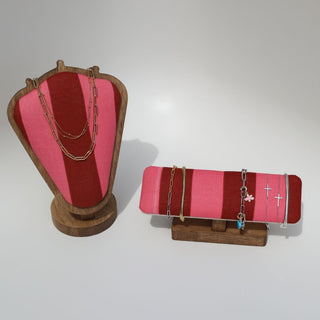 Custom Bracelet Display Stand - Nickel & Suede