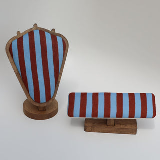 Custom Bracelet Display Stand - Nickel & Suede