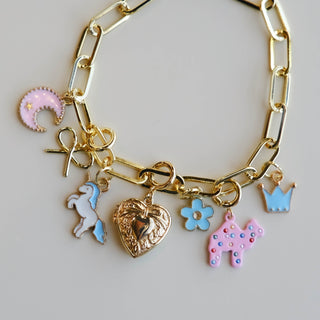 Custom Charm Bracelet NO. 1 - Nickel & Suede