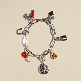 Custom Charm Bracelet NO. 6 - Nickel & Suede