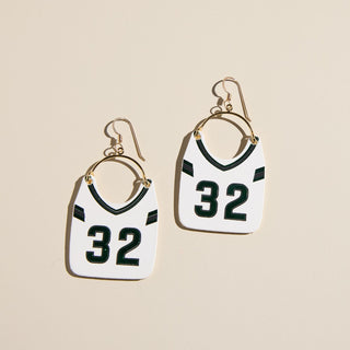 Custom Football Jersey Earrings - Nickel & Suede