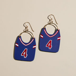 Custom Football Jersey Earrings - Nickel & Suede