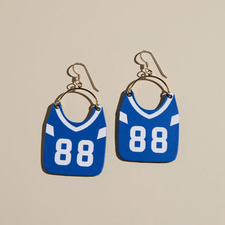 Custom Football Jersey Earrings - Nickel & Suede