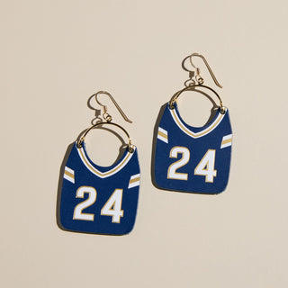 Custom Football Jersey Earrings - Nickel & Suede