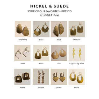 Custom Leather Earrings - Design Your Own - Nickel & Suede