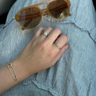 Custom Safety Pin Bolo Bracelet - Nickel & Suede