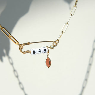 Custom Safety Pin Necklace - Nickel & Suede