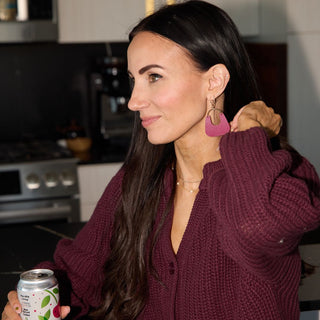 Dark Cherry Nora - Nickel & Suede