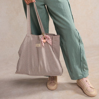 Desert Rose Bandana Bag Charm - Nickel & Suede