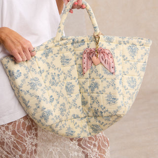 Desert Rose Bandana Bag Charm - Nickel & Suede